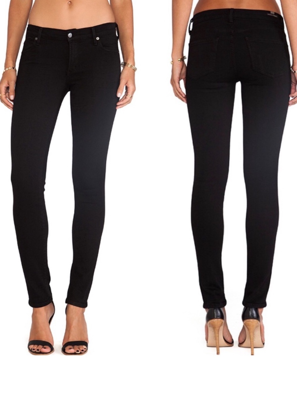 Citizens of Humanity Avedon Slick Skinny Leg Black Stretch Jeans / Jeggings